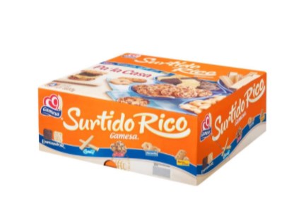 CAJA GALLETA SURTIDO RICO GAMESA C/2 CHAROLAS 522ml.
