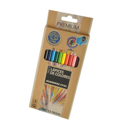 COLORES PREMIUM C/12PZAS BARRILITO 7992