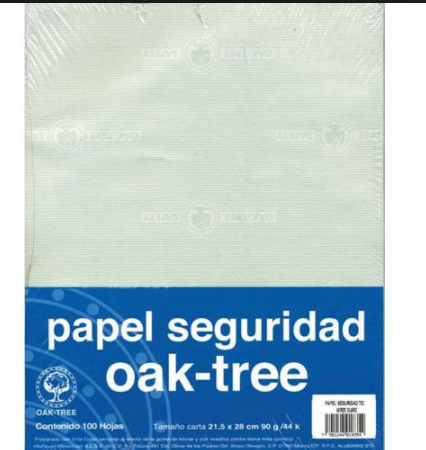 HOJA PAPEL CARTA SEGURIDAD